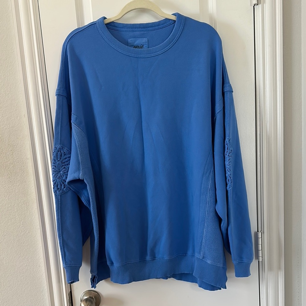 SOLD Aerie keep it light crochet crewneck sweater